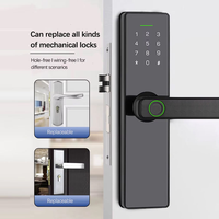 Serrure de porte intelligente avec Wi-Fi et Cloud pour contrôle via l'application Tuya, empreinte digitale, écran tactile, clavier, clé pour portes en bois/aluminium/acier
