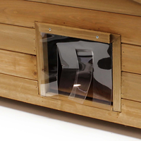 Grande maison pour chat en bois au design animalier moderne pour jardin/patio, abri extérieur pour animaux imperméable et isolé