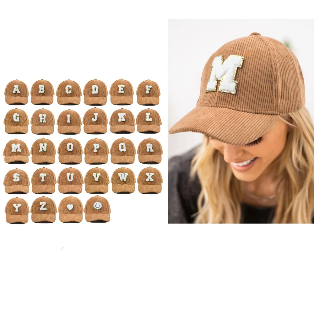 Individuelle Stickerei 5 Paneele Cord-Verrödel-Verdeckung Dad Golf-Hüte Herren einstellbare flache Golf-Hüte Baseball-Caps