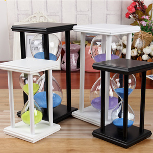 Mini ensemble de sabliers en bois originaux et colorés, 1, 3, 5 minutes, <span class=keywords><strong>sablier</strong></span> portable pour le thé et le brossage, efficace pour la maison - Product Image 4