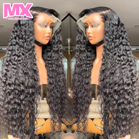 Peluca frontal de encaje sin procesar, cabello brasileño de onda profunda, densidad 180% 250%, sin pegamento, HD completa, pelucas de cabello humano virgen para mujeres afroamericanas