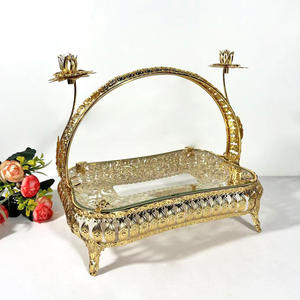 <span class=keywords><strong>Assiette</strong></span> de fruits européenne en vente directe du fabricant, vaisselle d'Asie centrale, <span class=keywords><strong>assiette</strong></span> de fruits de luxe en métal léger de 26x18cm pour usage domestique - Product Image 2