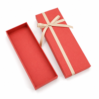 Boîte rigide rouge personnalisée avec couvercle, ruban satiné et nœud, emballage cadeau élégant de qualité supérieure pour bijoux, cosmétiques, marque, matériaux recyclés, boîte à rabat