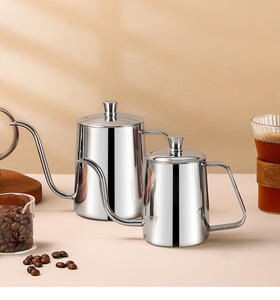 กาต้มน้ำรินกาแฟแบบหยด 350 มล./600 มล. ดีไซน์ทันสมัย ทนทาน ปากก้านก ทำจากสแตนเลส 304 สำหรับใช้ในร้านกาแฟ - Product Image 4
