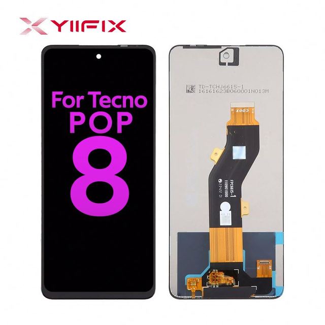 Wholesale Original Tecno Pop 8 BG6BG6iBG6H Mobile Touch Screen FHD 6.6 LCD with Sapphire Hardness 1-Year Warranty Replacement