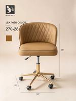 Chaise mobile professionnelle en PU avec roulettes et dossier, personnalisable, mobilier pour salon/bureau/hôtel
