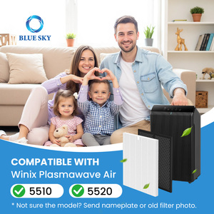 Filtre de remplacement pour purificateur d'air Q 1712-0123-00, ensemble de filtres H13 True HEPA + charbon actif, compatible avec Winix 5510 5520 - Product Image 4