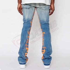 Mode-Design Jeans Hommes Denim Pantalon Personnalisé Street-Wear Imprimé Motif-Denim Pantalon Empilé-Déchiré Jeans Pantalon - Product Image 5