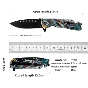 Couteau pliant multifonctionnel de qualité industrielle avec motif <span class=keywords><strong>dragon</strong></span> imprimé en couleur, brise-vitre de poche, vente en gros d'usine - Product Image 2