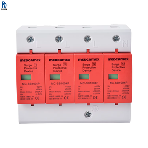 Parafoudre triphasé AC 35 mm sur rail, classe B100K, type T2, en matériau PBT pour systèmes solaires et équipements électroniques - Product Image 1