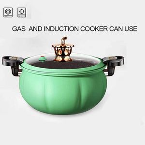 Revêtement antiadhésif 28CM Forme de citrouille <span class=keywords><strong>8</strong></span> <span class=keywords><strong>Litres</strong></span> Micro-cuiseur à pression avec cuiseur vapeur Pot à soupe sous pression - Product Image 5