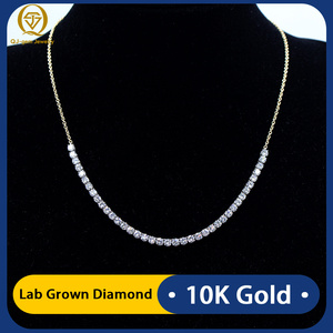 Cadena de Oro de 10K con Diamante Cultivado en Laboratorio de Corte Redondo, Diseño Minimalista, Certificado IGI, Joyería Elegante de Alta Calidad, Personalizada para Uso Diario - Product Image 3