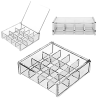 Organisateur de rangement en acrylique transparent pour la cuisine Organisateur de réfrigérateur empilable Boîte de rangement Bacs Distributeur de canettes de soda pour réfrigérateur