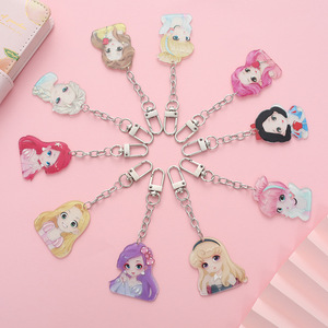 RENHUI plástico madera naranja encantos Diy <span class=keywords><strong>Mini</strong></span> <span class=keywords><strong>mam</strong></span>á y niños llavero personalizado Metal llaveros niños cadena para llaves - Product Image 1