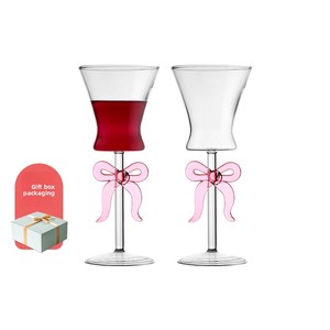Juego de Copas de Vino Tinto Creativas con Lazo y Cuerda de Nudo de Amor, Caja de Regalo Grande para Boda, Copas de Vino Elegantes con Lazo - Product Image 3