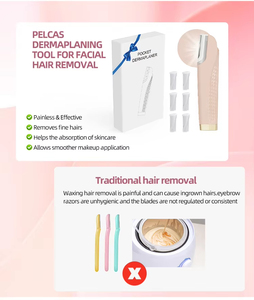 Nueva Afeitadora Dermaplaning Sónica para Mujer, Afeitadora Dermaplaning Recargable de Tres Velocidades con 6 Cuchillas de Repuesto - Product Image 5