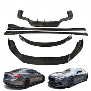 YICKU Kit Carrozzeria in Fibra di Carbonio di Alta Qualità per <span class=keywords><strong>Maserati</strong></span> Ghibli 2014-2017, Aggiornamento Stile 3D, Spoiler Anteriore, Diffusore Posteriore, Kit Cofano - Product Image 1