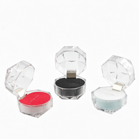 Boîte de rangement à bijoux en acrylique transparent avec couvercle magnétique octogonal, style coréen, OEM ODM