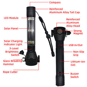 Lampe <span class=keywords><strong>torche</strong></span> <span class=keywords><strong>puissante</strong></span>, prix d'usine, lampes rechargeables, longue portée, lumière LED fonctionnelle, extérieur - Product Image 3