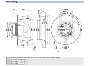 Ventilador industrial EC R3G355-AN04-71 de ebm-papst, ventilador de refrigeración con ahorro de energía, rendimiento estable y larga vida útil. - Product Image 4