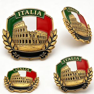 Italia Colosseum Metal <b>Pin</b> Gold Plated Irregular Shape Hard Enamel Zinc Alloy Souvenir Patriotic <b>Badge</b> - Product Image 5