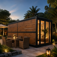 Maison conteneur modulaire portable et pliable en panneaux sandwich, design industriel respirant, préfabriquée, avec une seule cabine, une porte et une entrée de chambre