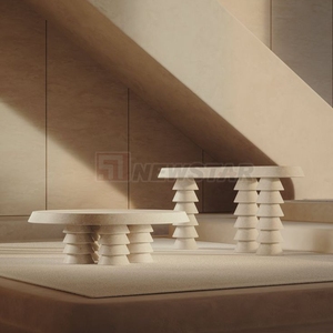 Newstar mobili in marmo di lusso <span class=keywords><strong>Romano</strong></span> consolle tavolo deserto Taupe in marmo stretto lungo pietra consolle tavolo da tavolo - Product Image 5