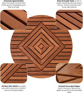 Tapis de bain en teck personnalisé et tapis de douche en bambou - Tapis de salle de bain en bois antidérapants et imperméables pour spa, sauna, camping-car et bord de piscine - Product Image 2