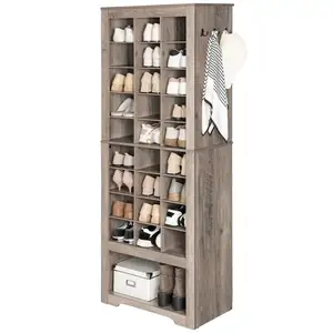 Wholesale Modern Tall Large Shoe Rack Closet Cabinets Freestanding Wooden Shoe Organizer Cupboard Storage Cabinet Cubes Cubby