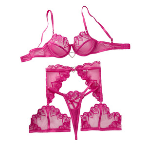 Intimo <span class=keywords><strong>con</strong></span> cuore elegante <span class=keywords><strong>con</strong></span> corsetto cavo cavo <span class=keywords><strong>con</strong></span> corsetto traforato reggiseno rosa trasparente fantasia vestiti Sexy per donna Bodystocking Lingerie - Product Image 5