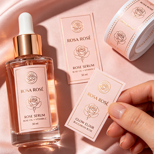 Etiquetas Adhesivas de Vinilo para Cosméticos de Marca Privada TEDDY, Logotipo con Estampado en Caliente Dorado, Etiquetas para Perfumes, Laminadas Brillantes - Product Image 5