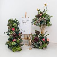 Ensemble de Décoration de Bienvenue pour Mariage avec Fleurs Artificielles : Rose en Soie, Hortensia, Oiseau de Paradis, Centre de Table au Sol et Support Floral pour Cérémonie