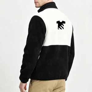 Wholesale Windproof Full <b>Zip</b> Sweatshirt Pullover Custom Embroidery Logo Design Casual Color Block Men's Polar Fleece <b>Jacket</b> - Product Image 4