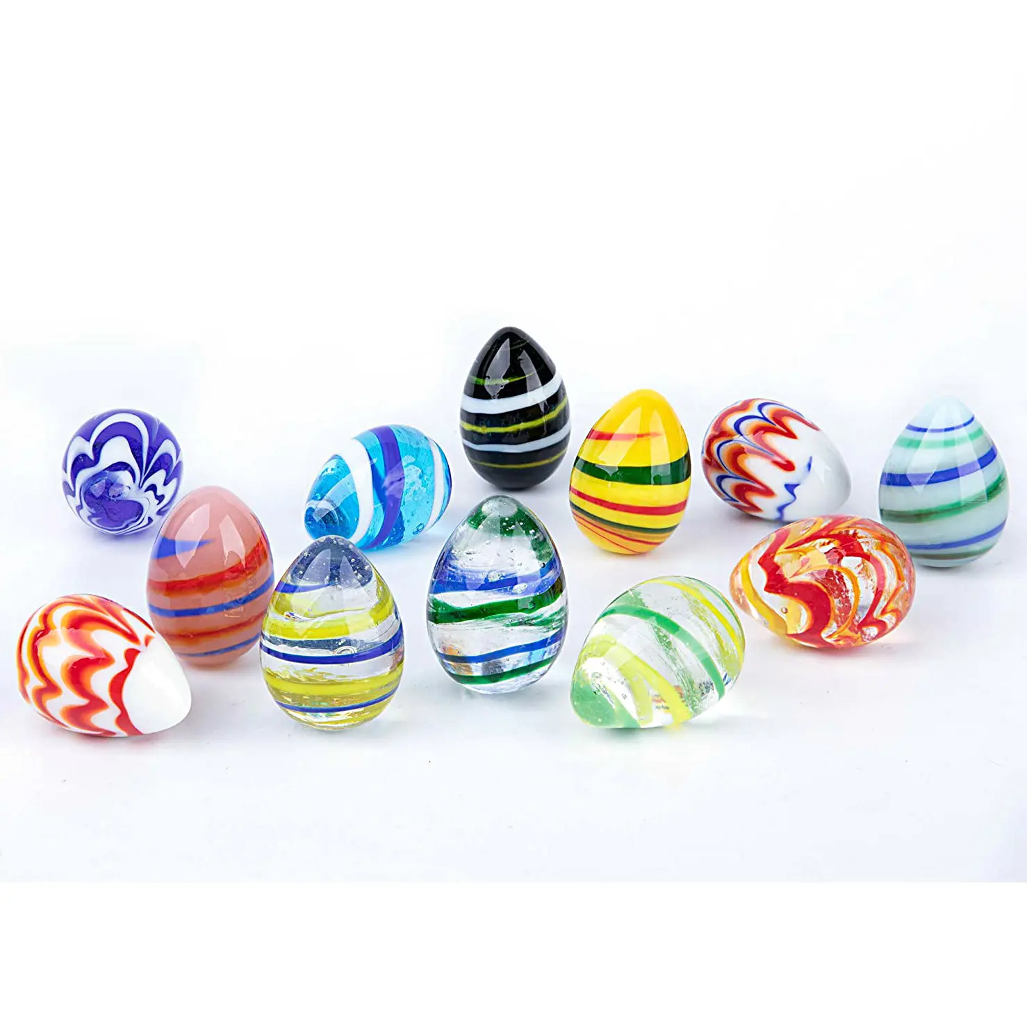 Ovos de cristal para Páscoa, ovos minúsculos feitos à mão, estatueta colecionável, decorativa para casa, ecológica