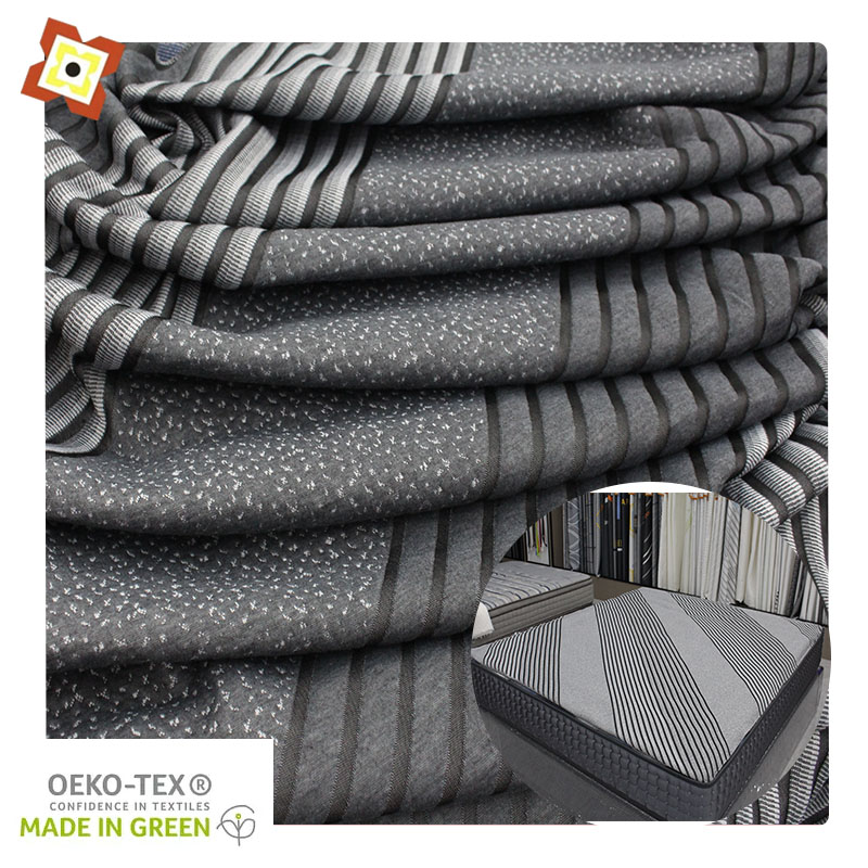 Organic Bamboo Knitted Jacquard Mattress Fabric with Cool Feeling Ice Silk for Bedding