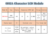 Écran LCD 8X2 0802 caractères Module LCD avec rétroéclairage inférieur 0802A 16 broches Type Cob conforme Rohs