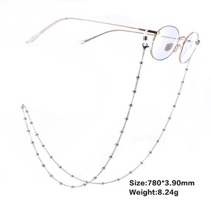 Cadenas para Gafas de Acero Inoxidable en Estilos de Corazón, Cruz y Eslabones Cruzados |   Cadena para Gafas Antideslizante para Mujer - Product Image 6