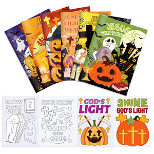 TY105 Livre de coloriage sur le thème d'Halloween Livre de <span class=keywords><strong>dessin</strong></span> de peinture de <span class=keywords><strong>citrouille</strong></span> pour Halloween Cadeaux de fête <span class=keywords><strong>à</strong></span> thème Fournitures - Product Image 2