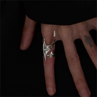 Bague irrégulière Cyberpunk Alien unisexe, style hip-hop, anneaux ouverts exagérés, accessoires de bijoux de carnaval, cadeaux de Noël