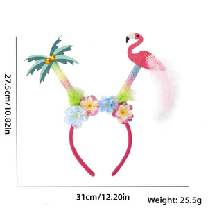 YX-03 été thème flamant rose cocotier <span class=keywords><strong>bandeau</strong></span> nouveau <span class=keywords><strong>bandeau</strong></span> de cheveux hawaïen pour la fête habiller pour les vacances à la <span class=keywords><strong>plage</strong></span> - Product Image 5
