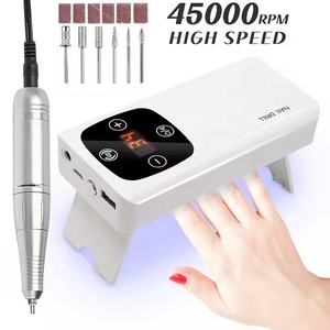 Taladro de uñas de 45000RPM, secador de uñas portátil 3 en 1 con 9 LED, <span class=keywords><strong>torno</strong></span> de uñas eléctrico profesional con herramientas de <span class=keywords><strong>manicura</strong></span> con luz UV - Product Image 3