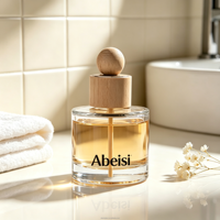 Diffuseur personnalisé en verre de luxe de 100 ml, 50 ml, 150 ml avec bâtonnets en bois individuels