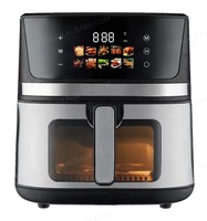 Grande friteuse à air de 8L 8.5L en acier inoxydable friteuse à air sans huile contrôle numérique avec fenêtre de visualisation Cuisinière sans huile Four friteuse à air