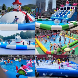 Piscina a tenuta stagna gonfiabile <span class=keywords><strong>con</strong></span> <span class=keywords><strong>scivolo</strong></span> per bambini all'aperto commerciale portatile pupazzo di neve trampolino di acqua fabbrica personalizzabile - Product Image 5