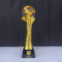 Trophées Personnalisés Carte du Monde Cristal Trophées Cristal Résine Or Argent Bronze Clair Globe Trophée et Récompense