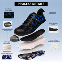 Chaussures de sécurité unisexes AOXIANG à tige en KPU tricoté, coupe basse, embout en acier, pour ouvriers du bâtiment, antistatiques, hiver-automne