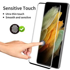 Protection d'écran en verre trempé anti-espion 3D incurvé 9H 0,3 mm avec colle intégrale pour S23 Ultra S22 Ultra Note 20 Déverrouillage par empreinte digitale - Product Image 5