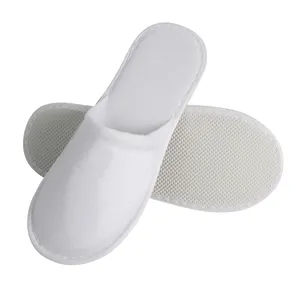 Custom Logo Wegwerp Slipper Goedkope Witte Hotel Slipper Spa Gast Slippers