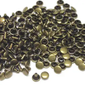 5-12mm Brass OR IRON Double Cap Rivet stud Spot Brass Rivets for Leather , Fabric ,shoes hat