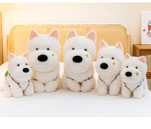 Juguetes de Peluche de Animales de Diseño Creativo, Adorables y Súper Suaves, Hechos de Algodón PP, Perro de Peluche, Cachorro West Highland, Muñecos - Product Image 4